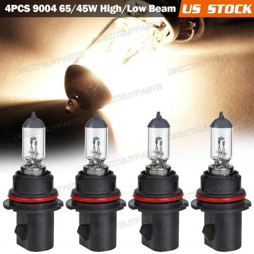Pack4 9004 12v 65/45w halogen bulb high &amp; low beam headlight stock replacement