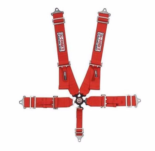 G-force 7000rd red fia rated 5-point pull-down camlock shoulder harness set