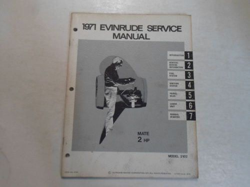 1971 evinrude 2 hp mate service repair shop manual stained factory oem book 71