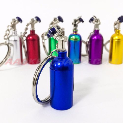 Nos mini nitrous oxide bottle blue nitrous keyring keychain stash pill storage