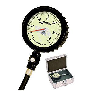 Longacre 50424 magnum tire gauge 0-30 psi gid with ball chuck 3 1/2" face.