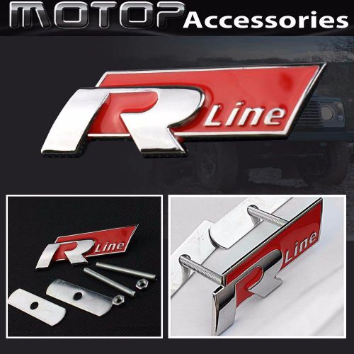 R line 3d metal r-line logo racing front hood grille badge emblem car decoration