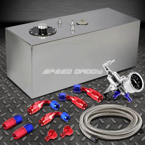 19 gallon top-feed aluminum fuel cell tank+cap+steel line kit+pressure regulator