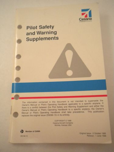 Cessna pilot safety and warning supplements 1998 paperback