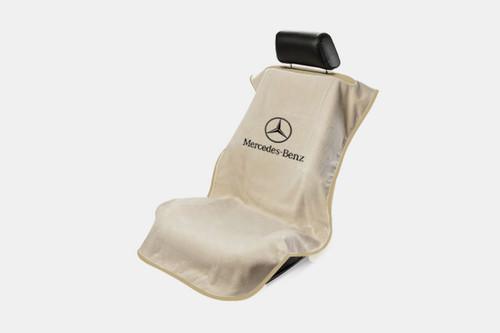 Custom colored towel seat cover w mercedes logo emblem cotton washable protector