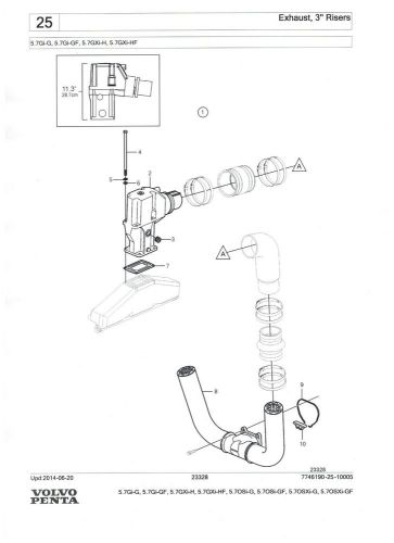 Volvo penta exhaust pipe 3888686