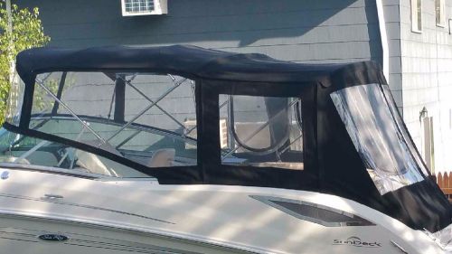 29 sea ray sundeck canvas eisenglass enclosure/camper back fits 30 sundeck also