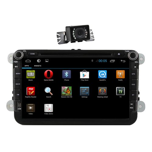 Pure android 4.4 8" car stereo dvd player gps navigation 3g wifi + camera for vw