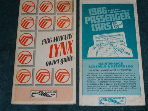 1986 mercury lynx owner's manual set / owner's guide set / good originals!!!