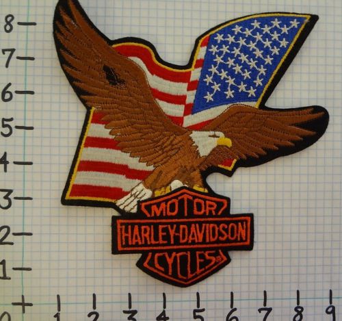 Vintage nos harley davidson motorcycle patch from the 70's 005 eagle &amp; flag