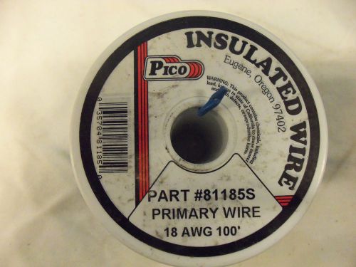 Blue primary wire, insulated.  18 awg. 100 feet
