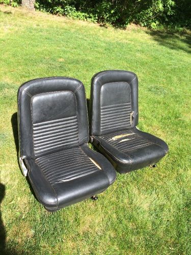 1965 1966 1967 mustang seat pair original color black