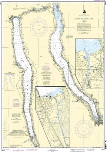 Noaa chart cayuga and seneca lakes;watkins glen;ithaca 18th edition 14791