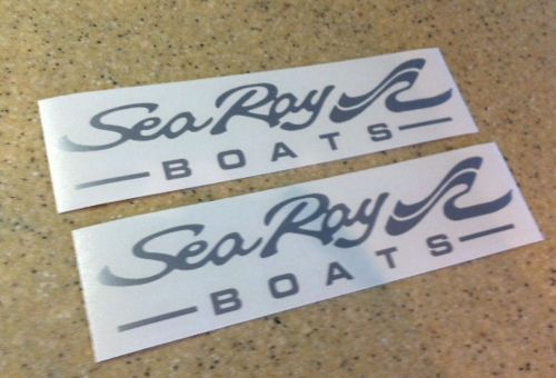 Sea ray boat decals die-cut 2-pak silver 9" die-cut free ship + free fish decal!