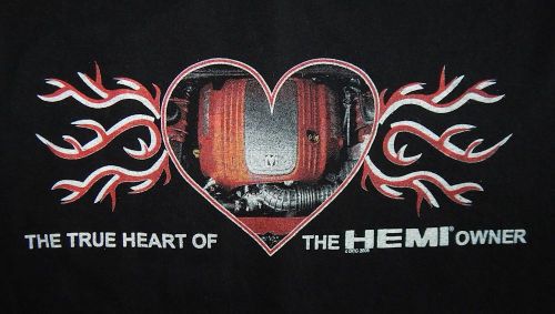 "the true heart of the hemi owner" - men's black s/s tee shirt sz xl
