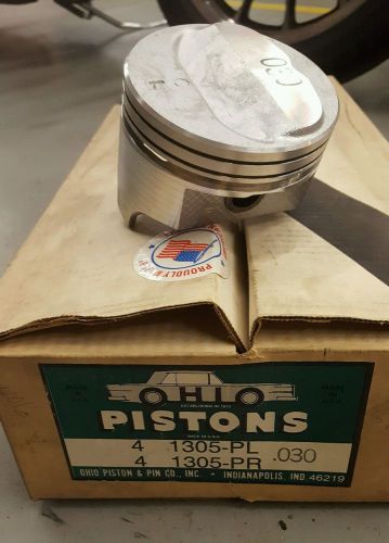 Ohio complete set of 8 pistons sbc 400 5.7 rod .140 dome .040 over race