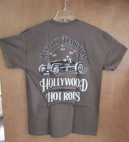 Tee t shirt hollywood hot rods, &#039;respect tradition&#039; racer unused usa large; mint