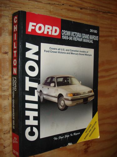 1989-1998 ford crown victoria mercury grand marquis shop manual service book