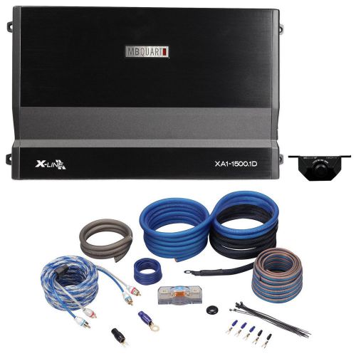Mb quart xa1-1500.1d 1500w rms x-line series mono class d car amplifier+amp kit