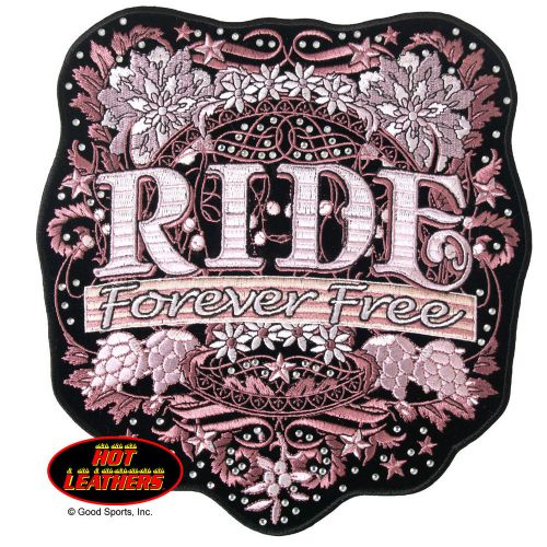 Motorcycle patches - good sport's- ride forever patch w/rhinestons 8w x 9h