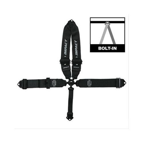 Impact racing harness complete camlock v-type wraparound roll bar mount black