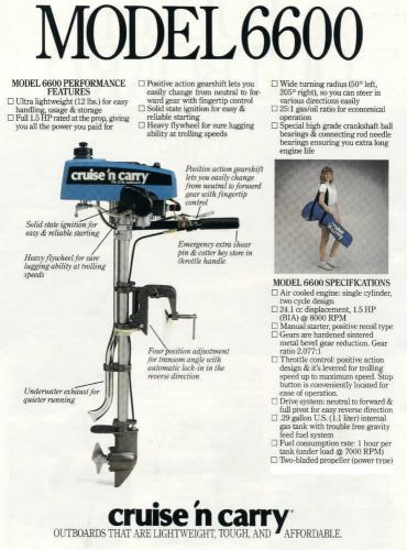 Cruise 'n carry 6600 spec &amp; instruction manuals printed paper copies ships free