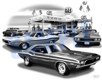 Challenger 1972,1973,1974 r/t muscle car art print   ** free usa shipping **
