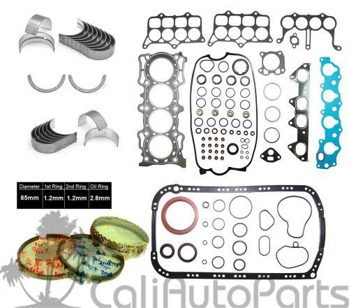 94-97 accord dx lx odyssey 2.2l sohc f22b2 f22b6 graphite full set rings bearing