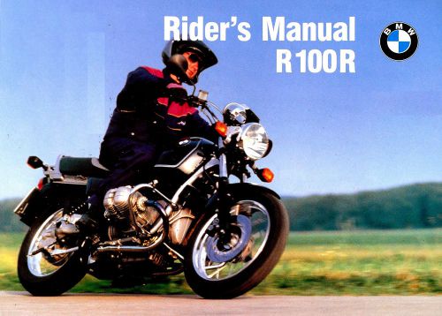 1992 bmw r100r motorcycle owners riders manual -bmw r 100 r-r100