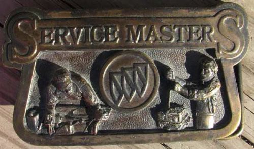 Rare original nos buick bronze service masters belt buckle serial #3652 #869