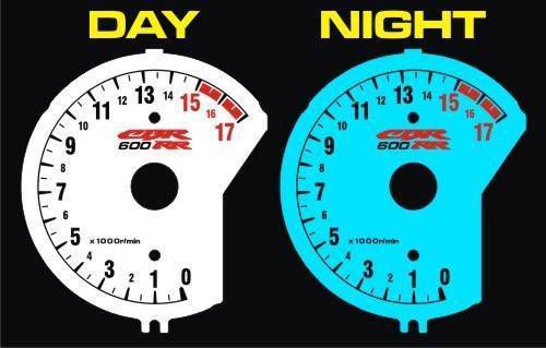 Honda cbr 600 rr 2007-2012 white face plasma glow gauges dials mph kmh