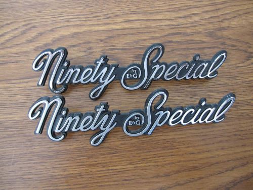 Oldsmobile e&amp;g classics (ninety special) emblem set metal (new)