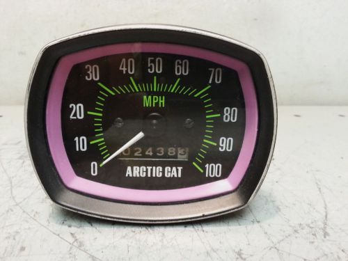Vintage arctic cat rectangular speedometer with purple / green face