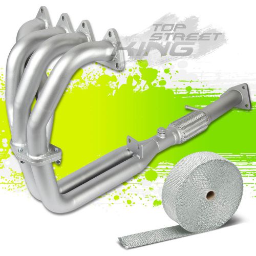 Ceramic coated exhaust header for 92-96 honda prelude h22a1+white heat wrap