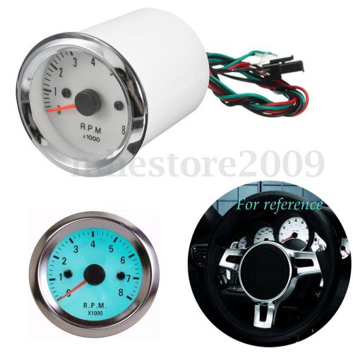 2'' bule led chrome rim electrical tachometer speedometer gauge 0~8000rpm 12v
