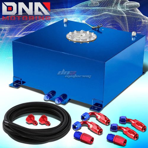 15 gallon/57l blue aluminum fuel cell gas tank+level sender+nylon oil feed kit