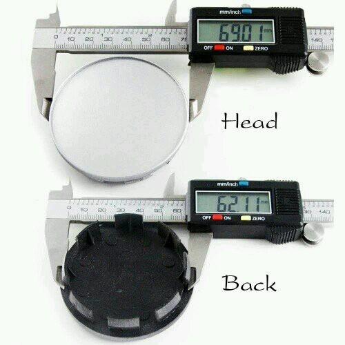 Nologo wheel center cap back=62mm. head=69mm. 4pcs
