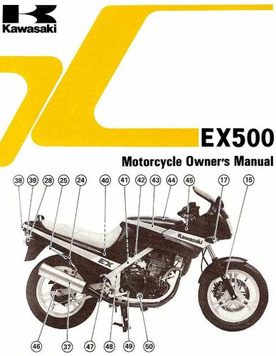 1988 kawasaki ex500 motorcycle owners manual -ex 500 ex500a2-kawasaki