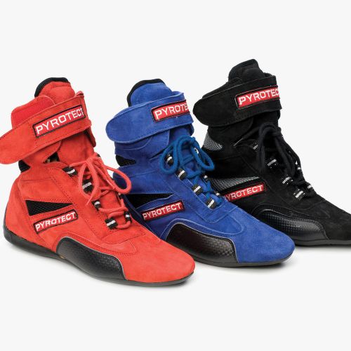 Pyrotect high top driving shoes - red,blue,black,safety equipment--free bag ~