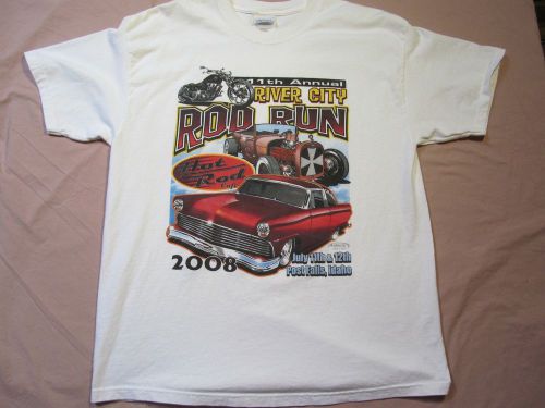 Post falls idaho river city rod run car &amp; truck event t shirt white sz l euc