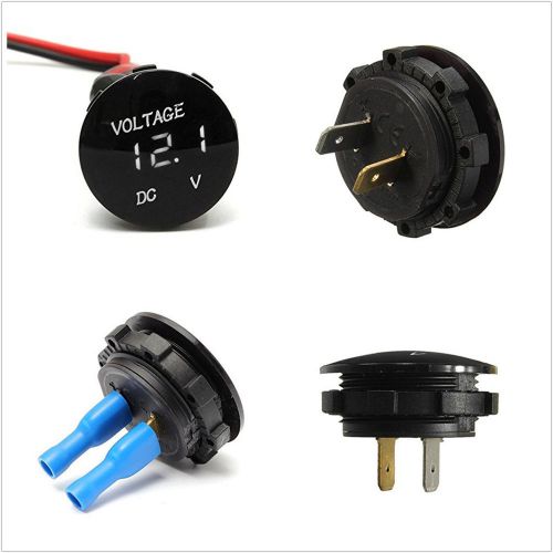 Dc12v waterproof car boat mini voltage meter white led digital display voltmeter