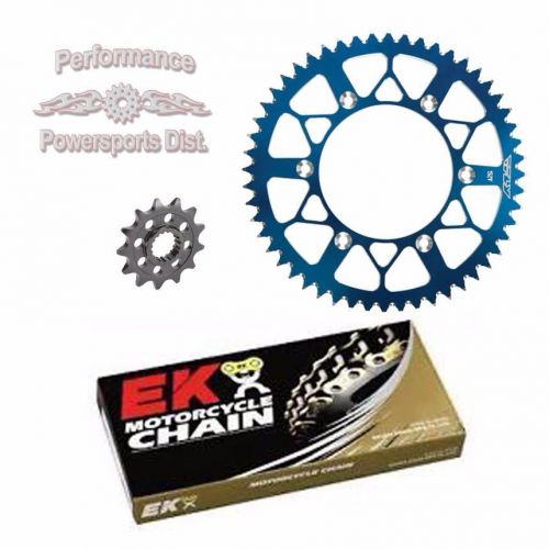 Jt front fly racing blue rear alloy 13/50 ek sro o-ring chain set/kit yz125