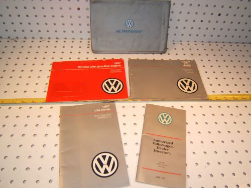 Vw jetta 1987  owner manual&#039;s 4 booklet with grey vw pouch, vw jetta, 1 set of 4