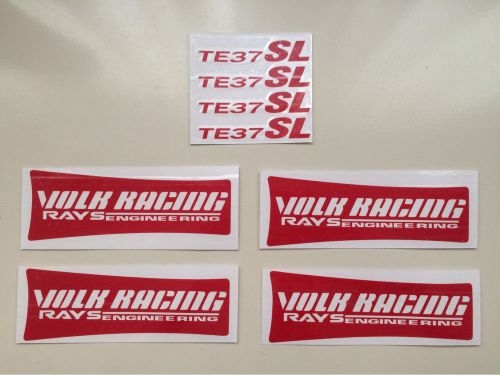 Te37 sl sticker volk racing red color decals 1 set of 4