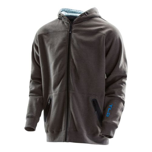 Troy lee designs rebound mens zip up hoodie heather charcoal gray