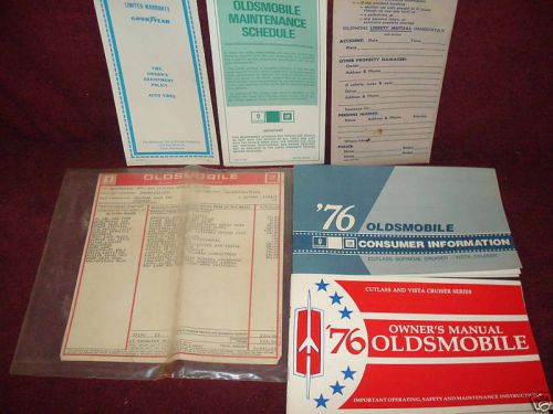 1976 oldsmobile cutlass &amp; vista cruiser owner&#039;s manual packet / bonuses