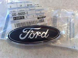 New oem ford 6" blue chrome oval liftgate emplem name plate cj5z-9942528-e