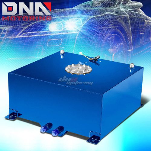 20 gallon/76l blue aluminum racing/drift fuel/gas cell tank+cap+level sender