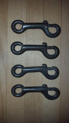 Lot of 4 marine ludell bronze spring loaded snap hook 3 1/2&#034;