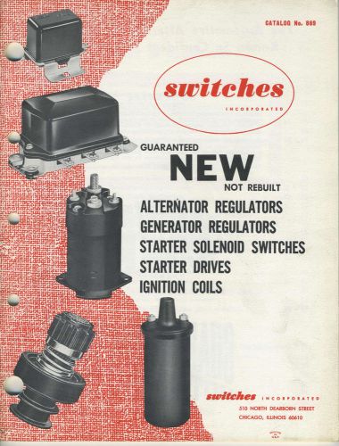 Vintage original switches auto truck regulator starter drives coils catalog 869